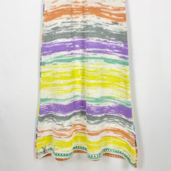 Zara Women's Multicolored Knit Sweater Maxi Midi Dress Medium Orange Purple - Picture 8 of 13